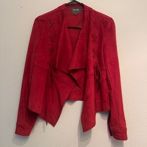 Miss Me Red suede Western lace up jacket medium